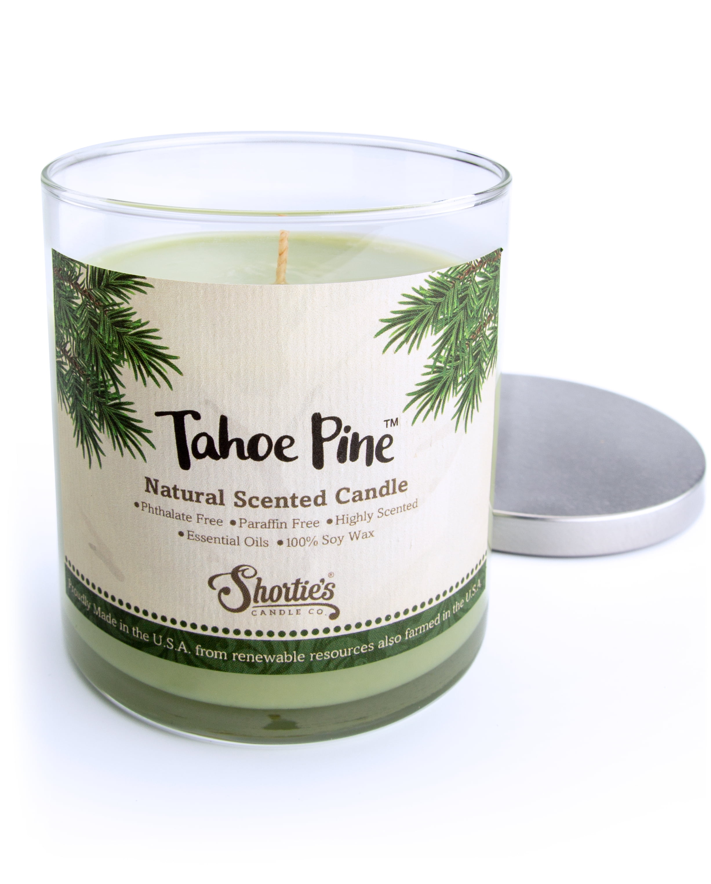 Tahoe Pine Scented Natural Soy Candle, Essential Fragrance Oils, 100