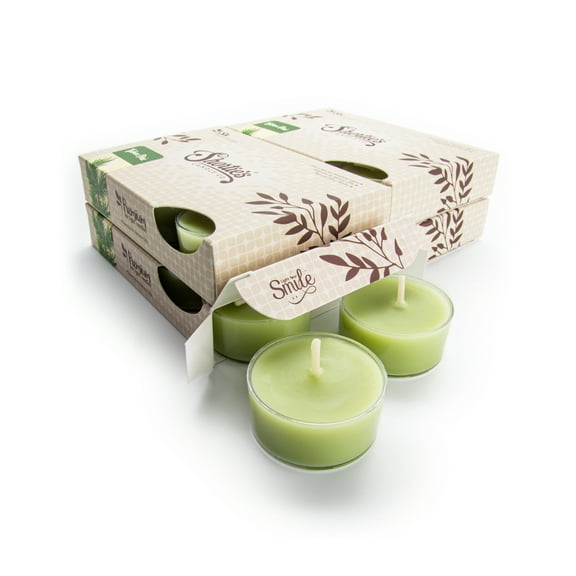 Tahoe Pine Tealight Candles Bulk Pack - 24 Green Premium Scented Tea Lights - Shortie's Candle Company