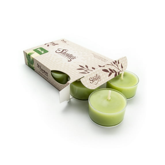 Tahoe Pine Tealight Candles - Highly Scented with Essential & Natural Oils - 6 Green Premium Scented Tea Lights - Shortie's Candle Company