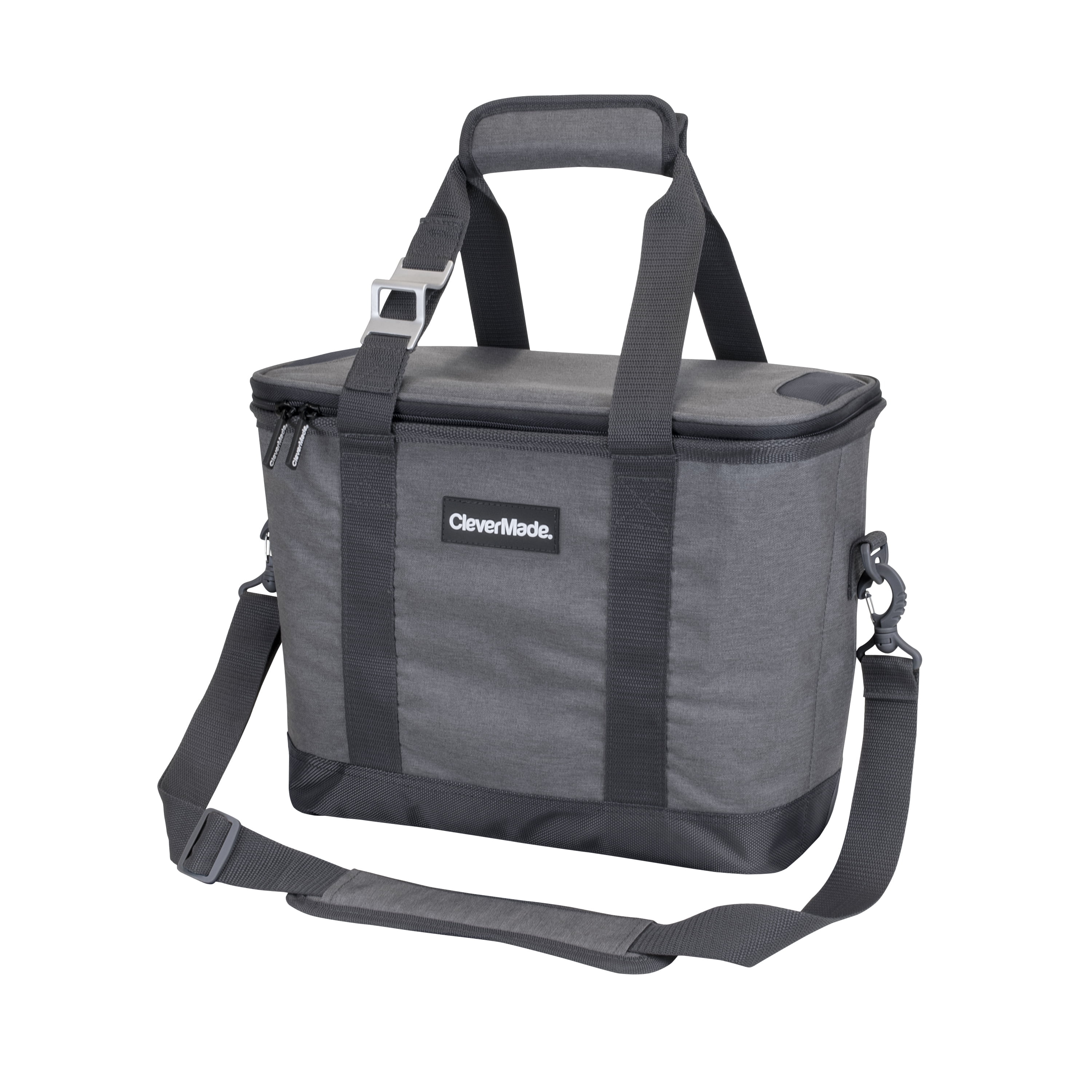 Gray Insulated Collapsible Cooler Bag with Speakers