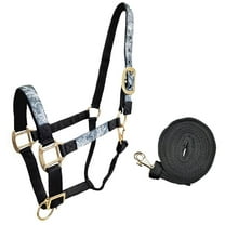 Tahoe Tack Padded Overlay Nylon Adjustable Halters With Matching 10' Lead for Full Horses