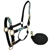 Tahoe Tack Padded Overlay Nylon Adjustable Halters With Matching 10' Lead for Full Horses