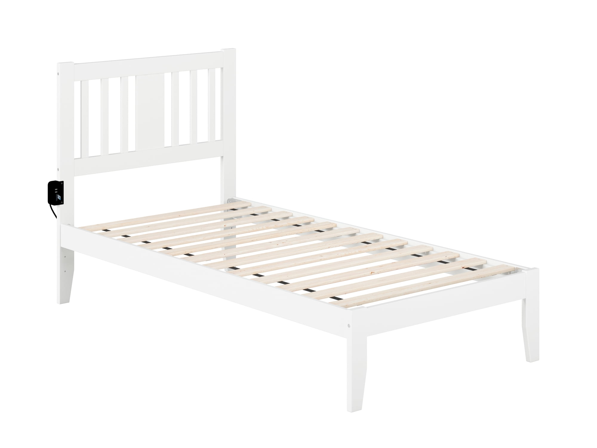 Tahoe Twin Bed with USB Turbo Charger in White