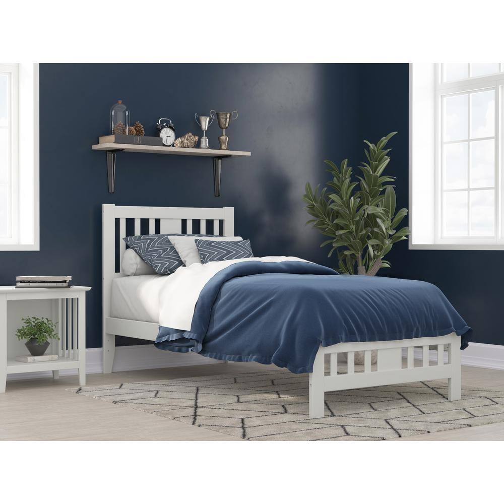Tahoe Twin Extra Long Bed with Footboard in White - Walmart.com