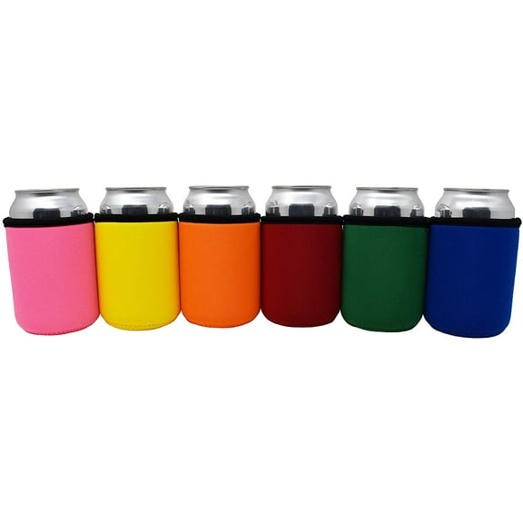 TahoeBay Premium Can Sleeves - 5mm Thick Neoprene Beer Coolies for Cans - Blank Drink Coolers (Multicolor, 6)