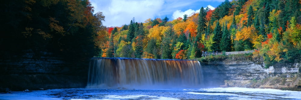 Tahquamenon Fall State Park Inspired Longfellows Song of Hiawatha Michigan Canvas Art - Panoramic Images (36 x 12)