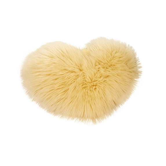 Tahtuvzn 15" Heart Shaped Cushion Pillows Gift Home Sofa Decoration, Gifts for Her, Beige