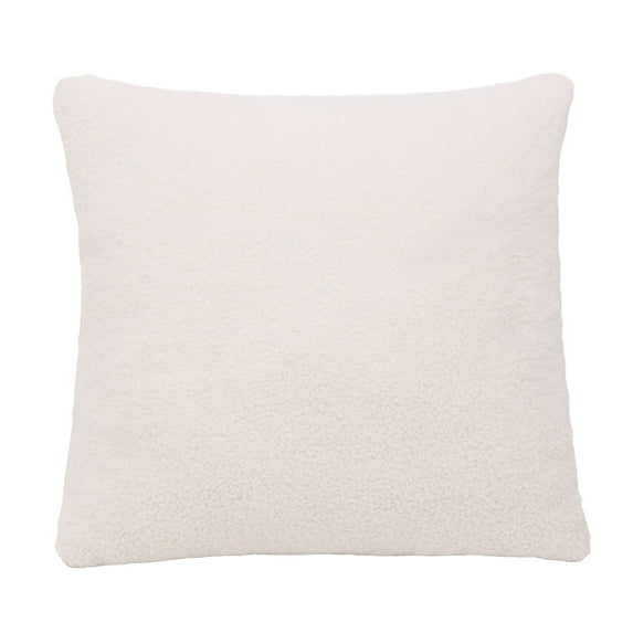 Tahtuvzn 17x17" 98%Cotton,2%Spandex Curly Faux Decorative Pillow Covers Soft Cushion Case with Zipper Cozy Pillowcase for Home Living Room Couch Bedroom Bed Sofa, Gifts for Yourself, White