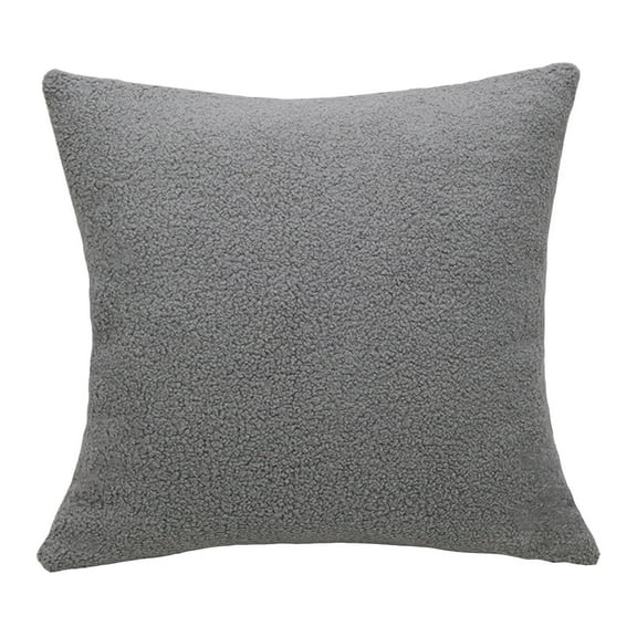 Tahtuvzn 17x17" 98%Cotton,2%Spandex Curly Faux Decorative Pillow Covers Soft Cushion Case with Zipper Cozy Pillowcase for Home Living Room Couch Bedroom Bed Sofa, Gifts for Mom, Gray