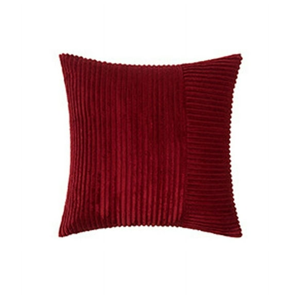 Tahtuvzn 17x17" Corduroy Splicing Pillowcase with Modern Style Living Room Sofa Cushion Border Solid Color Waist Pillow, Gifts for Family, Red