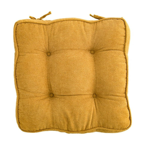 Tahtuvzn 17x17" Cotton Seat Cushions for Home Use Tufted Corduroy Floor Living Room Tatami, Gifts for Friend, Yellow