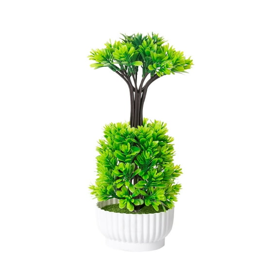 Tahtuvzn School 1pc 5.12x5.12x12.99" Artificial Green Plants Simulation Potted Home Office Hotel Lobby Decoration, Plastic, Multicolor, Gifts for Mom