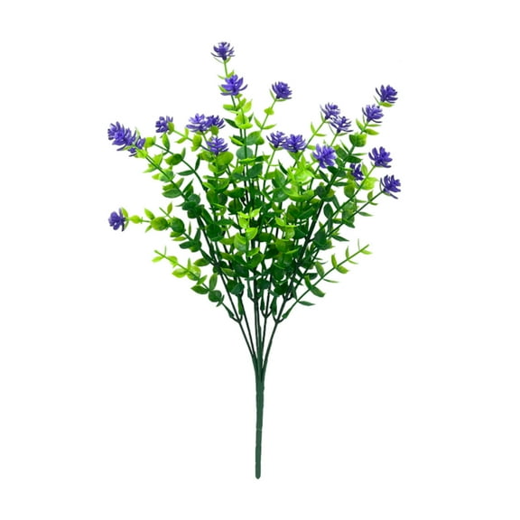 Tahtuvzn 2pcs 13.39" Simulation Eucalyptuss Tea Flowers Plastic Flower Bouquet Outdoor Holiday Decoration Home Garden, Plastic, Blue, Gifts for Mom