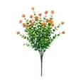 thumbnail image 1 of Tahtuvzn 2pcs 13.39" Simulation Eucalyptuss Tea Flowers Plastic Flower Bouquet Outdoor Holiday Decoration Home Garden, Plastic, Orange, Gifts for Family, 1 of 6