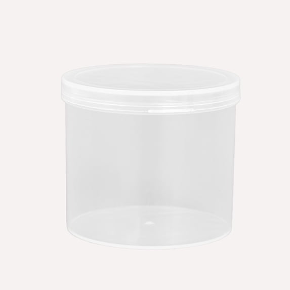 Tahtuvzn School 2pcs Round Bucket Home Decor, Plastic, Clear, 2.36x2.2x2.2in