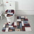 thumbnail image 1 of Tahtuvzn 3 Piece Bathroom Rug Set Includes Bath Rug, ContourMat and Toilet Lid Cover Soft Non Slip Bathtub Carpet and Absorbent Bath Mat Plushy Bath Mat for Bathroom, Clearance, 1 of 4