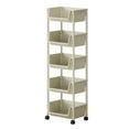 thumbnail image 1 of Tahtuvzn School 5 Tier Storage Rack for Living Room Kitchen, Plastic, White, 11.42x7.28x46.46in, 1 of 6