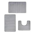 thumbnail image 1 of Bwiyojiz Bath Foam Mat Set Bathroom Rugs for 3pcs Toilet Mats Soft Comfortable Water Absorption Non Slip Thick Machine Washable Easier to Dry,Gray, 1 of 6