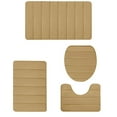 thumbnail image 1 of Tahtuvzn Bathroom Accessories Foam Bath Mat 4 Set Rugs forpcs Toilet Mats Universal Soft Comfortable Water Absorption Non Slip Thick Machine Washable Easier to Dry Dark, 1 of 6