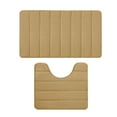 thumbnail image 1 of Tahtuvzn School Bathroom Accessories Foam Bath Mat Set Rugs Practical for 2pcs Toilet Mats Soft Comfortable Water Absorption Non slip Thick Machine Washable Easier to Dry DarK, 1 of 6