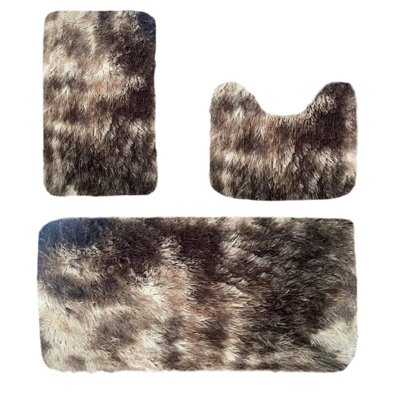 Tahtuvzn Bathroom Rugs Clearance! Mixed Color Bath Mats 3 Set Winter Bathroom Rugs for 3 Pcs Toilet Mats Universal Soft Comfort Water Absorption Non Slip Thick Machine Washable Easy to Dry Dark