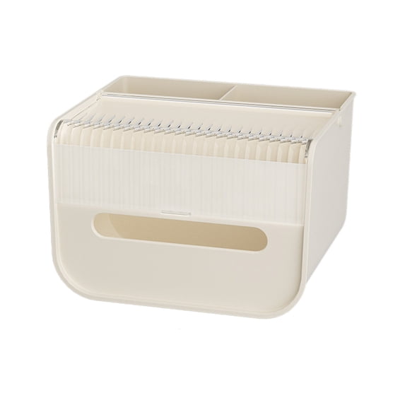 Tahtuvzn School Casual Tissue Box Storage & Organization, Plastic, Beige, 7x6.1x4.9in
