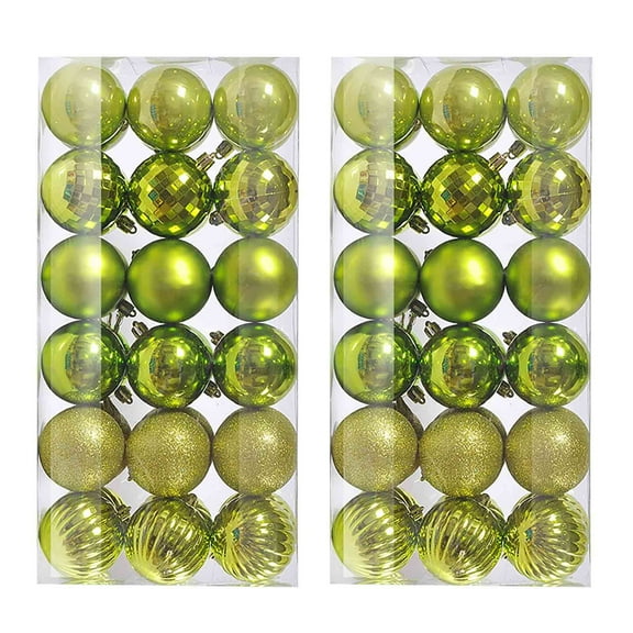 Tahtuvzn School Christmas Balls 72-Pack Bauble Hanging Home Party Decor 1.57" Tree Ornaments