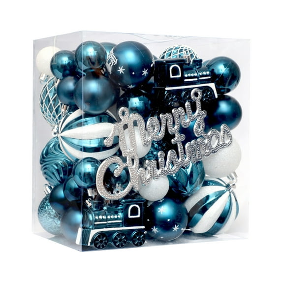 Bwiyojiz Christmas Decor Count 65pcs Decorations 65 Balls Set Pendant Tree Decoration, Gifts for Sister, Blue