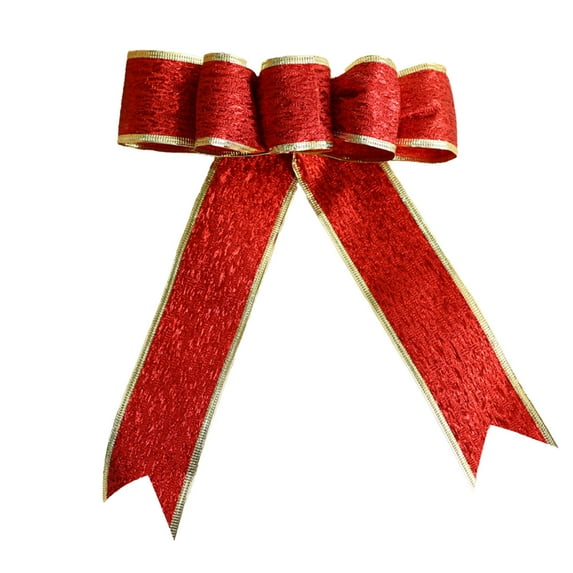 Tahtuvzn Christmas Decor Glitter Tree Bow Large with Gold-rimmed Wreath Decoration Suitable for Home Supplies, Home Gifts, Red
