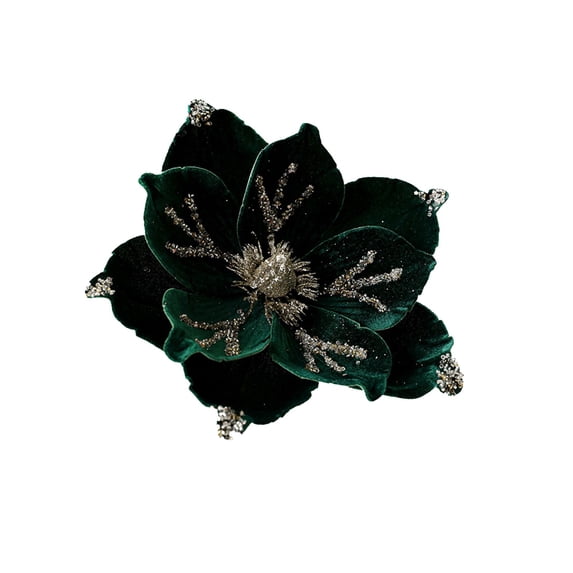 Bwiyojiz Christmas Decor Powder Flocking Flower High-end Fabric Decoration Simulation, Gifts for Sister, Green