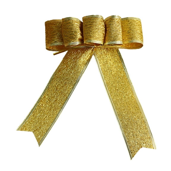 Bwiyojiz Christmas Decorations Glitter Tree Bow Large with Gold-rimmed Wreath Decoration Suitable for Home Supplies, Gifts for Yourelf, Gold