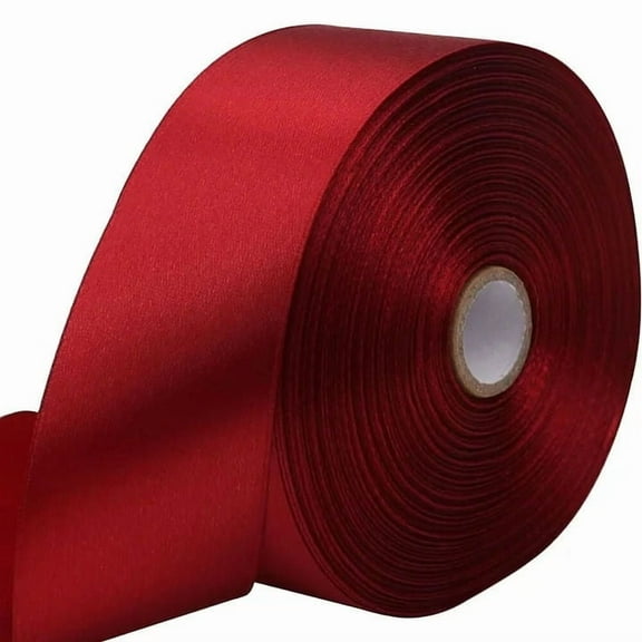 Bwiyojiz Christmas Decorations Home Decor 300ft Deep Red Solid Satin Ribbon, Christmas Gifts, Red