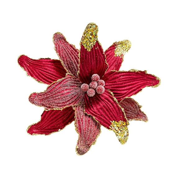 Bwiyojiz Christmas Decorations Home Decor Cloth Decoration Holiday Products Tree Simulation Flowers Material for Weddings Parties Halls and Other Gifts, Gifts for Friend, Red
