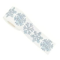 Bwiyojiz Christmas Decorations Home Decor Count 500pcs Decoration Holiday Products Snowflake Graffiti 1" DIY Gift Packaging Color Printing Sealing Stickers Tape, Christmas Gifts, Silver