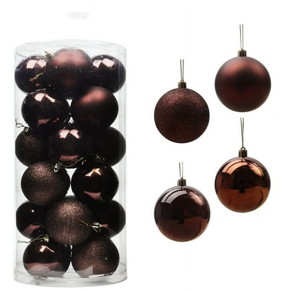 Tahtuvzn School Christmas Decorations Indoor Decorative Ball Electroplated Plastic 2.36" 24-Pack Barrel Shopping Mall Ceiling Tree Pendant Hanging