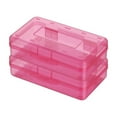 thumbnail image 1 of Tahtuvzn School Count 2pcs 8.1"x4.8"x2.3" Large Capacity Plastic Clear Boxes with Snap-tight Lid Stackable Office Supplies Storage & Organization Organizer Box, 1 of 2