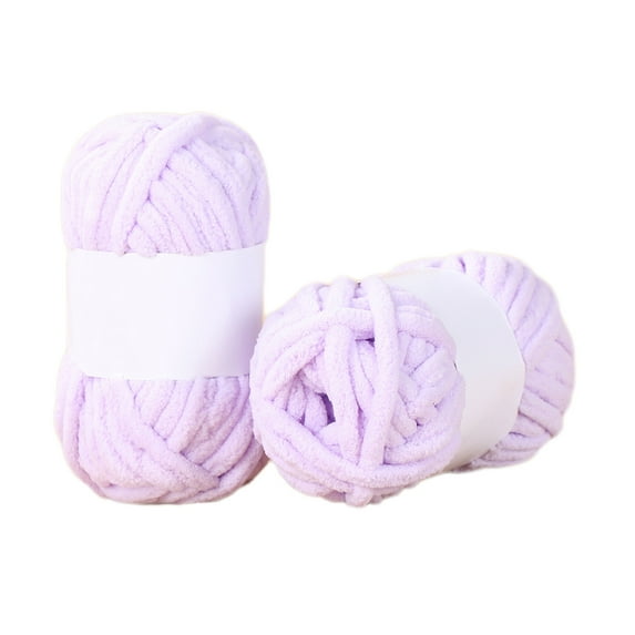 Tahtuvzn Crochet Yarn 24 Yards 72ft Cotton Thick Milk Wool Yarn Solid Color for Knitting Crochet Blanket Home Decor, Gifts for Sister, Purple