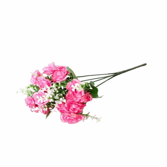 Tahtuvzn School Decorative Accents High-end Artificial Flowers 5 Forks 15 Mini Roses Home Decoration Plastic Flowers