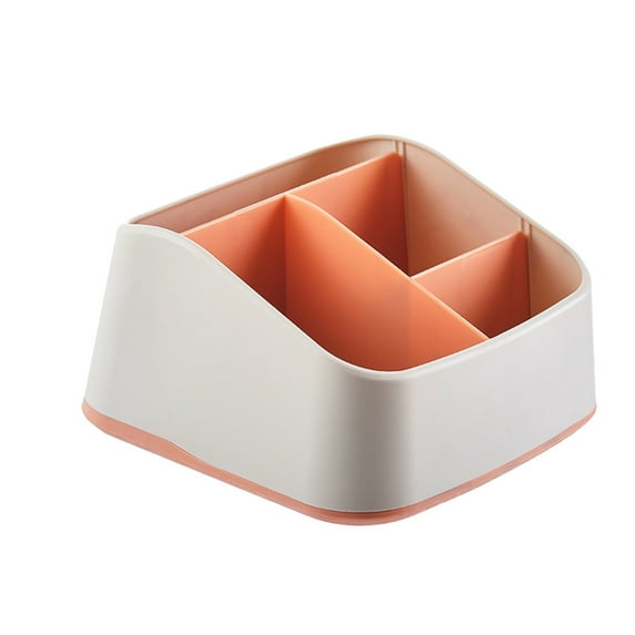 Tahtuvzn Desktop Stationery Box Office Storage and Organization, Plastic, Orange, 6.3x5.2x3.3in
