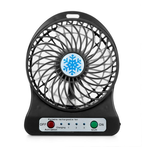 Tahtuvzn School Home Appliances Portable Rechargeable LED Light Fan Cooler Mini Desk USB for Office, Bedroom, Table, Outdoor,5.51x4.13x1.58 inch(Without Battery)