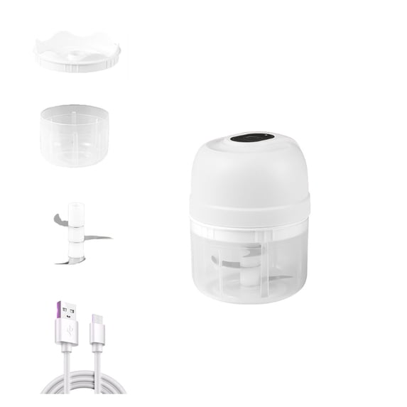 Tahtuvzn Home Appliances Garlic Masher Electrical Garlic Masher Household 250ml Food Processor Small Masher to Vegetable Wireless Food Processor, Home Gift