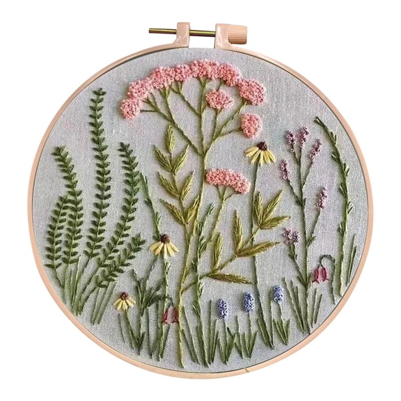 Tahtuvzn School Home Decor Beginner's Embroidery Flower Kit,Beginner Hand 0 Based Diy Material Package