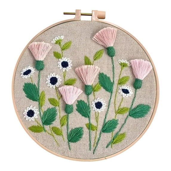 Tahtuvzn Home Decor Clearance! Beginner's Embroidery Flower Kit,Beginner Hand Embroidery 0 Based Diy Hand Embroidery Material Package