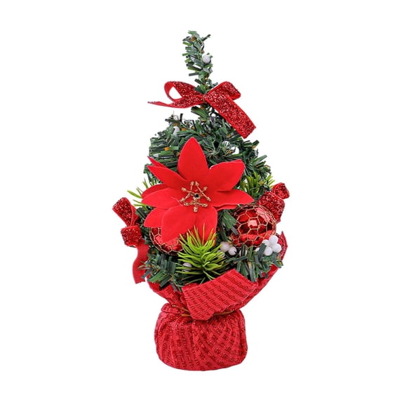 Tahtuvzn School Christmas Decorations Indoor Ornaments Tree 7.87" Mini Package Desktop Gifts Small Ball Decoration
