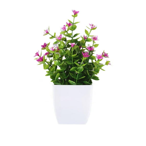 Tahtuvzn School Home Decor Small Fake Plants Faux Indoor with Flowers for Bathroom Kitchen Office Desk Decor