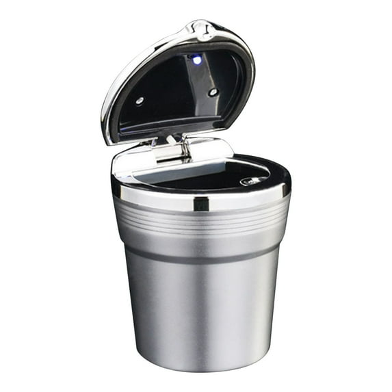 Tahtuvzn School Kitchen Accessories Vehicle Ashtray with LED Light Metal Stainless Steel, Home Gifts