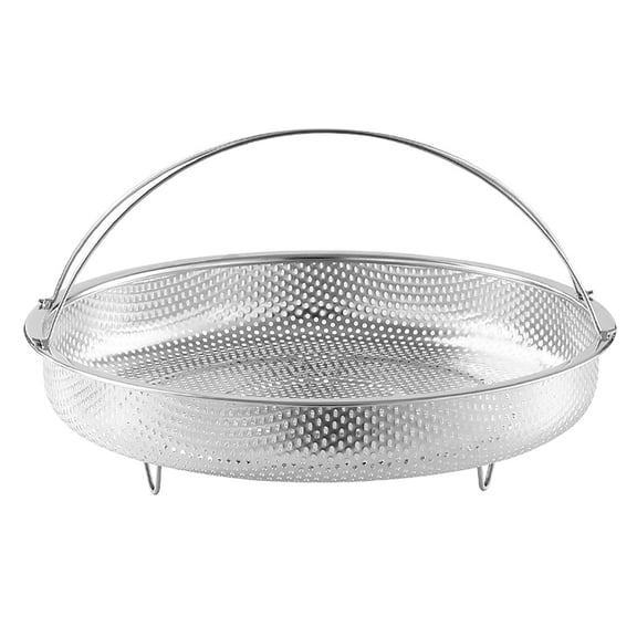 Tahtuvzn School Kitchen Gadgets Household Stainless Steel Lifting Steam Rack Draining Basket Fine Mesh with Carrying Handle Function,8.85x1.96"