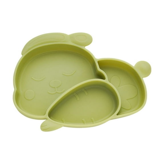 Tahtuvzn Kitchen Gadgets Rabbite Shaped Siliconer Divided Dinner Non Slip Tableware Set Easy to Clean Dishwasher and Microwave Safe, Gifts for Friend
