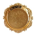 thumbnail image 1 of Tahtuvzn School Kitchen Storage Retro European Style Gold Metal Plates with Exquisite Small Jewelry Tray Photo Props Dessert Plates, Gifts for Family, 1 of 6