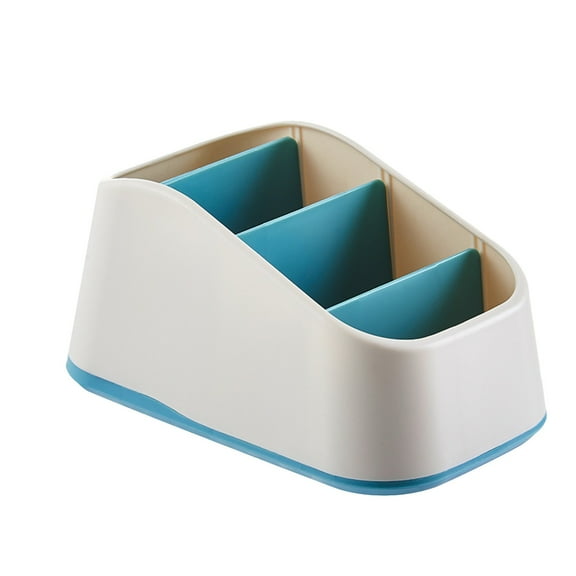 Tahtuvzn Office Desktop Stationery Pencil Storage & Organization, Plastic, Blue, 6.8x3.9x3.3in